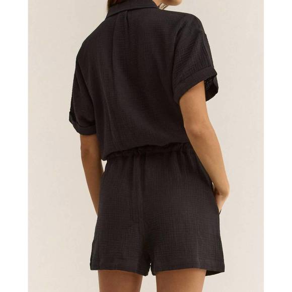 NEW Z SUPPLY lookout gauze romper in black - Picture 3 of 4